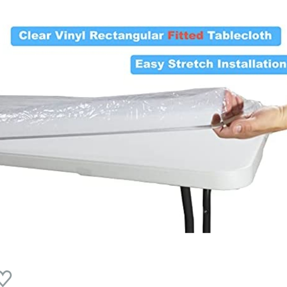 Outdoor Clear Tablecloth Fitted Cover Table Benches 3-pc Set Picnic Waterproof